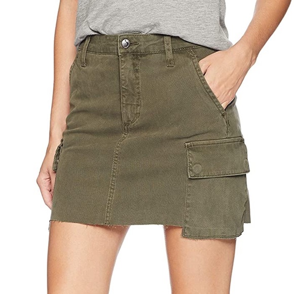 Joes Jeans Army Cargo Green Twill Mini Skirt 29